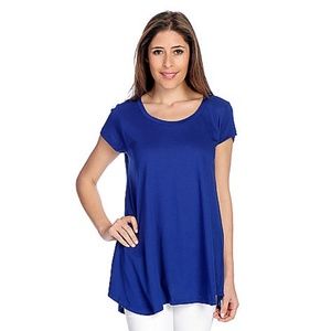Short Sleeve Lace-up Back Top XL